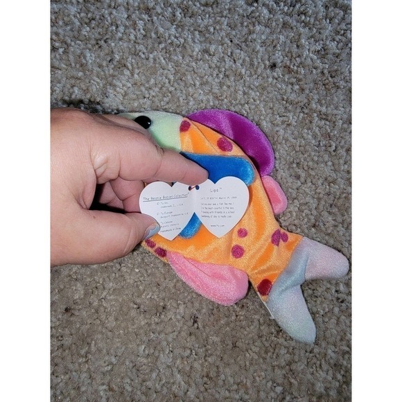 Ty Beanie Baby: Lips the Fish - Picture 4 of 5